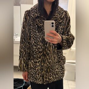 Leopard Print Faux Fur Coat